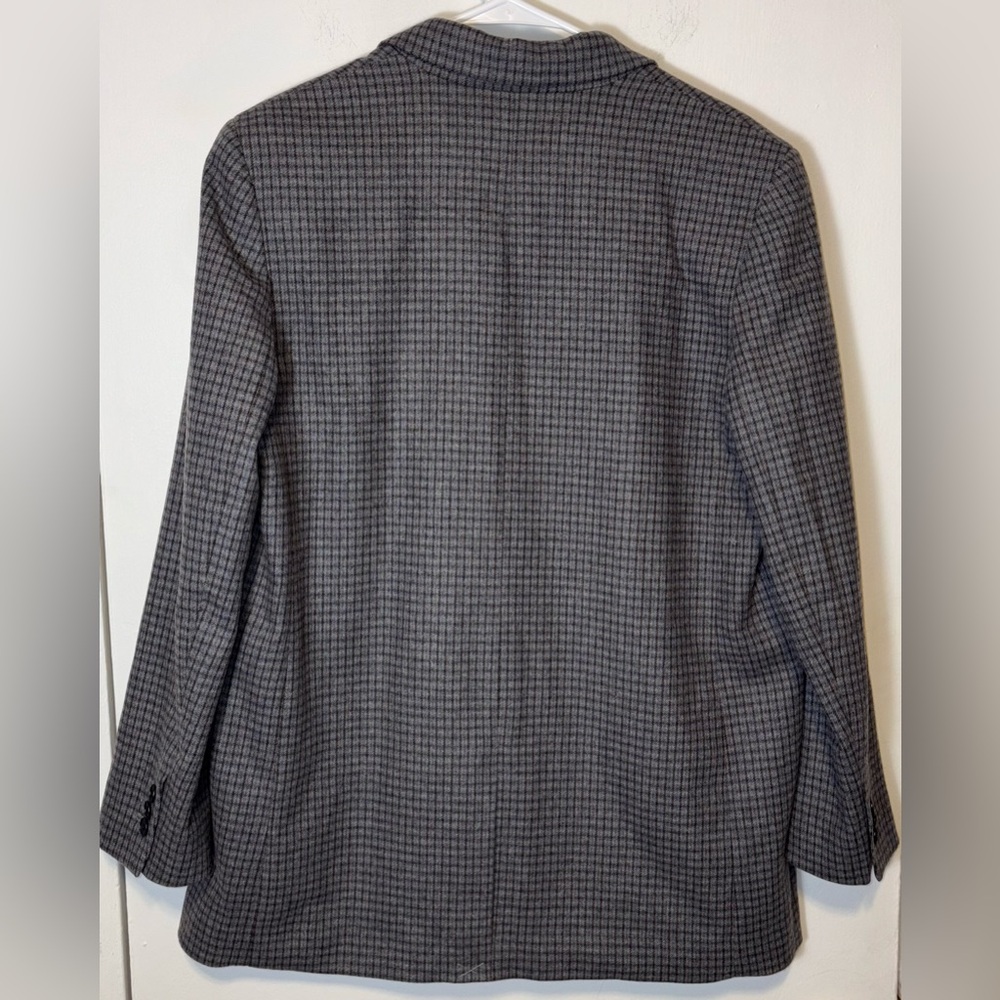 Madewell The Mercer Relaxed Checked Wool Blend Blazer Size L Blue Brown Plaid - Picture 6 of 8